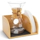 thumbnail image 1 of HEXNUB - Caddy para cafeteras, soporte de bambú compatible con garrafas Chemex Bodum Cosori, soporte de filtro resistente al calor para preparación de café, tapete negro, 1 of 5