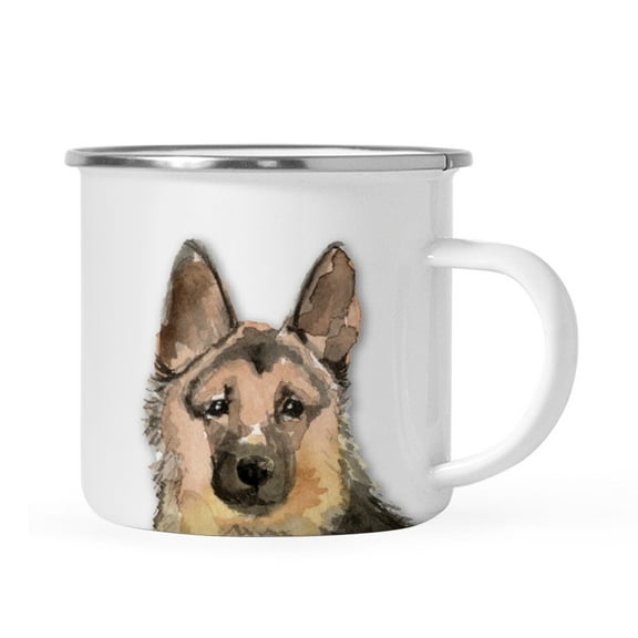 Koyal Wholesale 11oz. Stainless Steel Dog Campfire Coffee Mug Gift, German Shepherd Up Close, 1-Pack