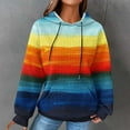 thumbnail image 2 of Ashirexll Womens Hoodies, Oversized Hoodies for Women, Casual Matching Color Striped Long Sleeve Drawstring Hooded Sweatshirts Pullover, 2 of 6