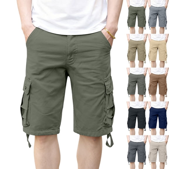 Mens Cargo Shorts Big and Tall Summer Shorts Casual Loose Cargo Shorts With Pockets Earthy Yellow 40