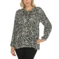 thumbnail image 1 of White Mark Women's Printed Peasant Chiffon Blouse, 1 of 6