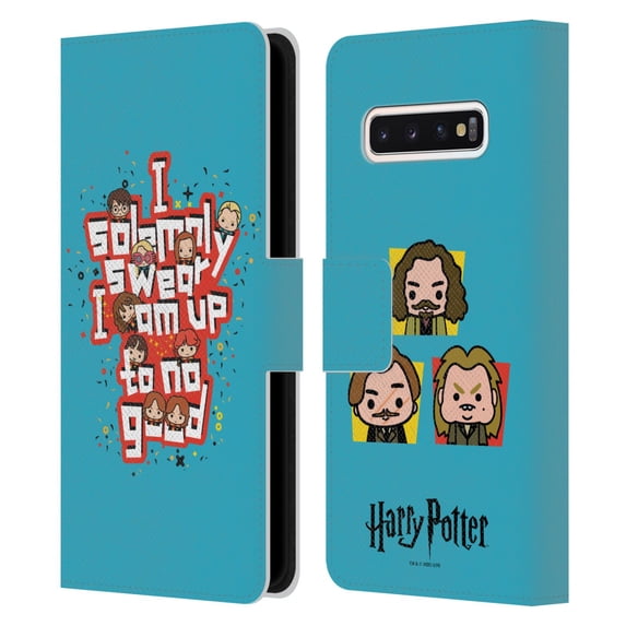 Head Case Designs Officially Licensed Harry Potter Deathly Hallows I I Solemnly Swear Leather Book Wallet Case Cover Compatible with Samsung Galaxy S10