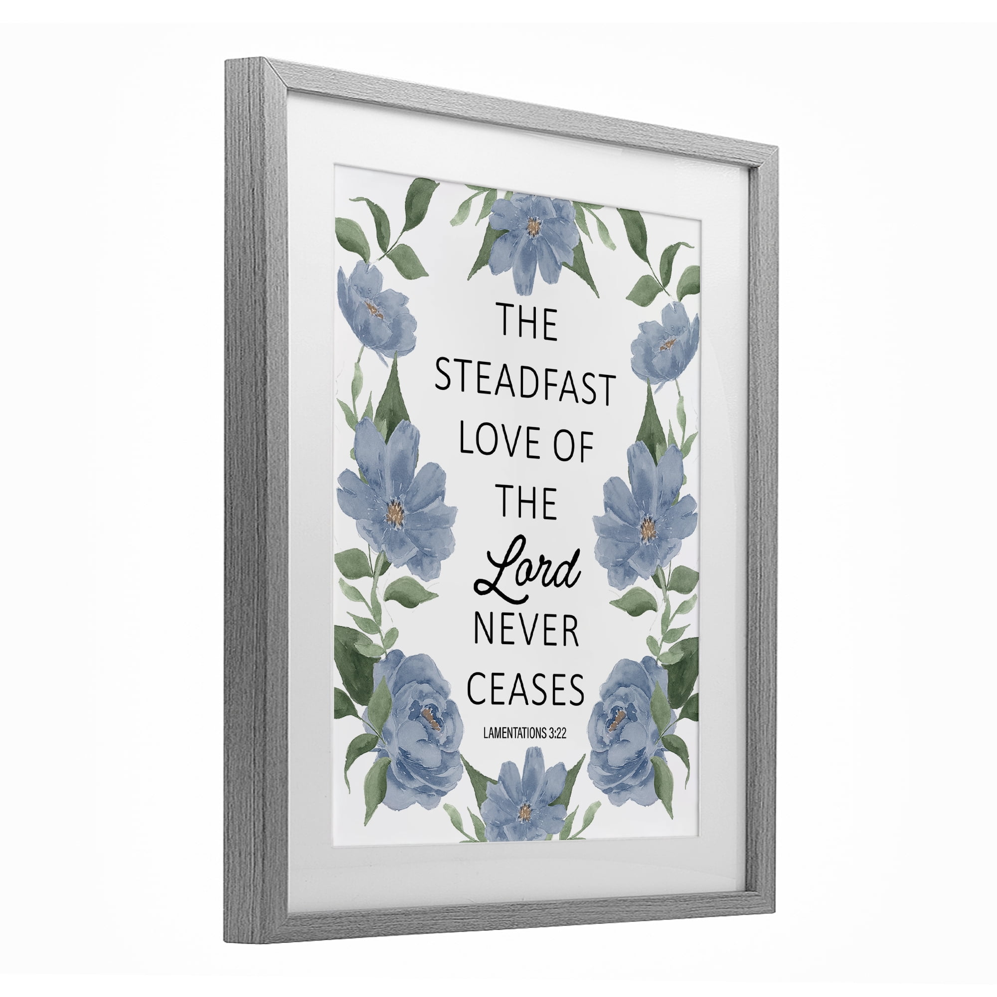 Stupell Industries Steadfast Love Of The Lord Gray Framed Print Under Glass, design by Lucille Price