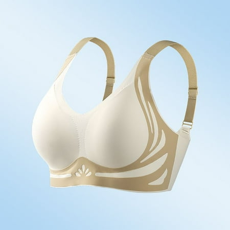 White Strapless Bras for Women Super Gather Bra Soft Comfortable Gather Bra Wireless Up Bra Lift Bra Women Lingerie Everyday Sports Bras