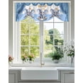 thumbnail image 2 of Blue Elephant Tie Up Valances Curtain, Adjustable Kitchen Vintage Watercolor Polka Dot Valances for Windows Decor, Rod Pocket Short Curtains Set for Bedroom/Bathroom, 42"x12", 2 of 8