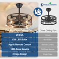 thumbnail image 4 of Ventilador de Techo DINGLILIGHTING 20" Nogal con Control Remoto y Luz LED, 4 of 9