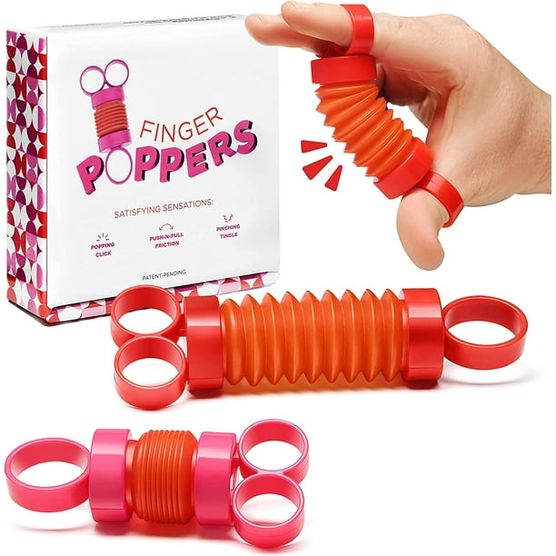Finger Poppers Pop It Fidget Toy Ring Fidget Tubes for Adhd, Anxiety