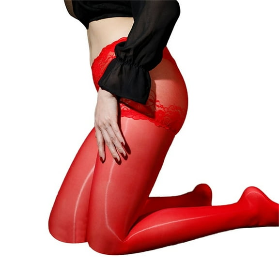 Leggings for Women Red Men Pantyhose High Glossy Elastic Nylon Sheer Stockings Silky Tights Lace Panties And Stockings Pantyhose Tights M
