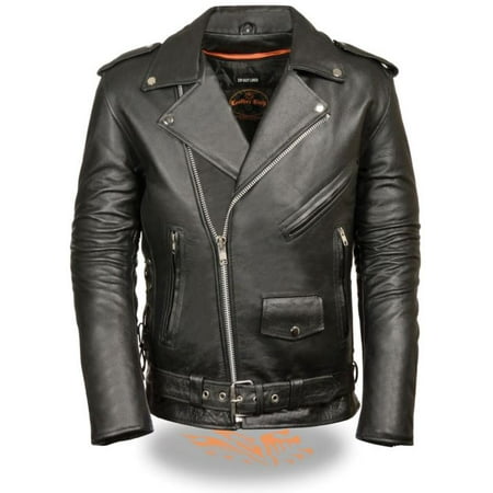 Milwaukee Leather Men's Classic Side Lace Police Style M/C Jacket 