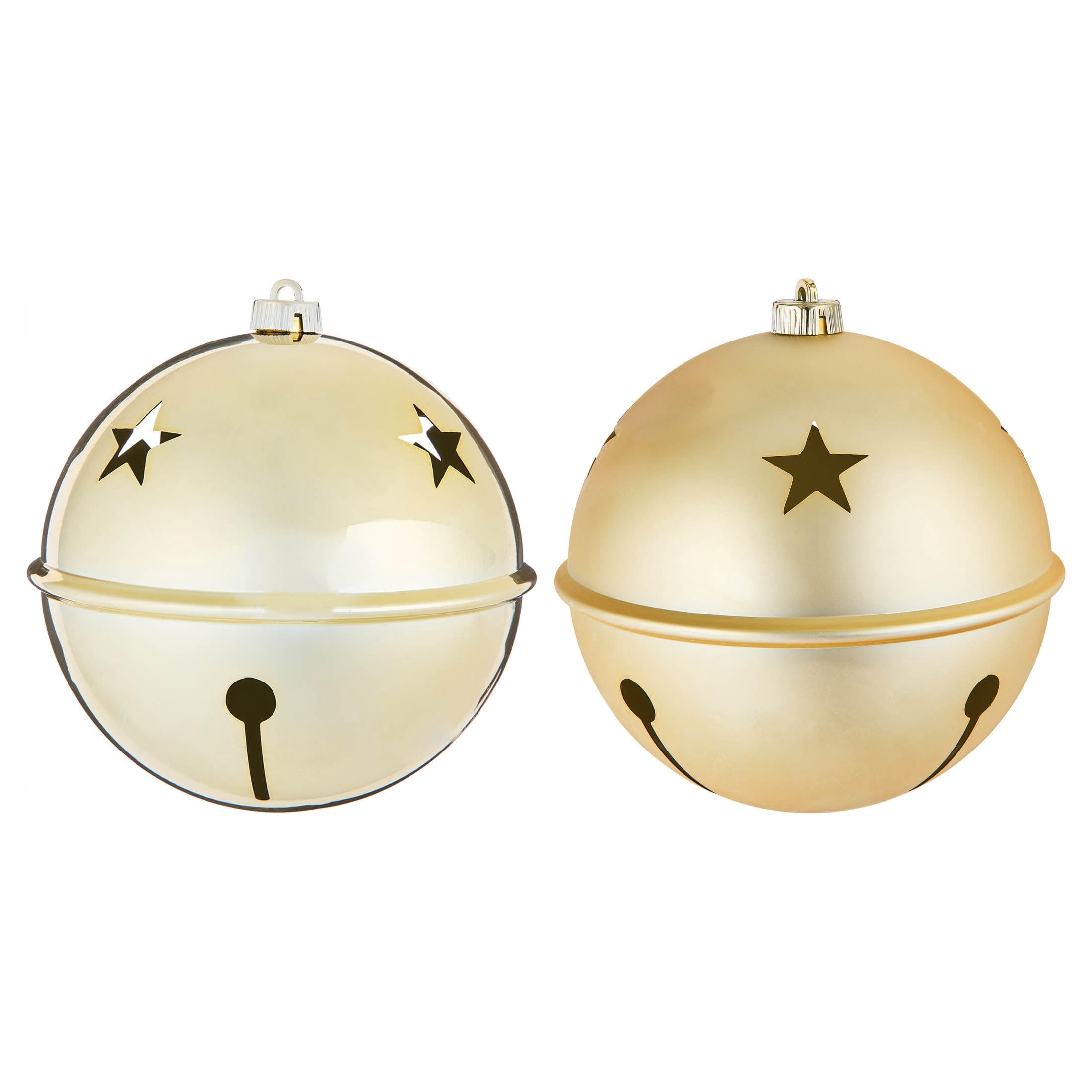 2-Count Gold Jumbo Bell Shatterproof Christmas Ornaments, 8.5", by Holiday Time