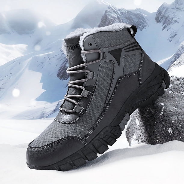 Botas de nieve para hombre, de invierno, cálidas, con forro polar, gruesas, de caña alta, de algodón, para exteriores, impermeables, antideslizantes, botas de algodón de talla grande