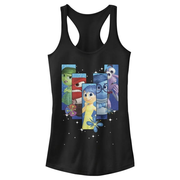 Junior's Inside Out Emotions Lineup  Racerback Tank Top