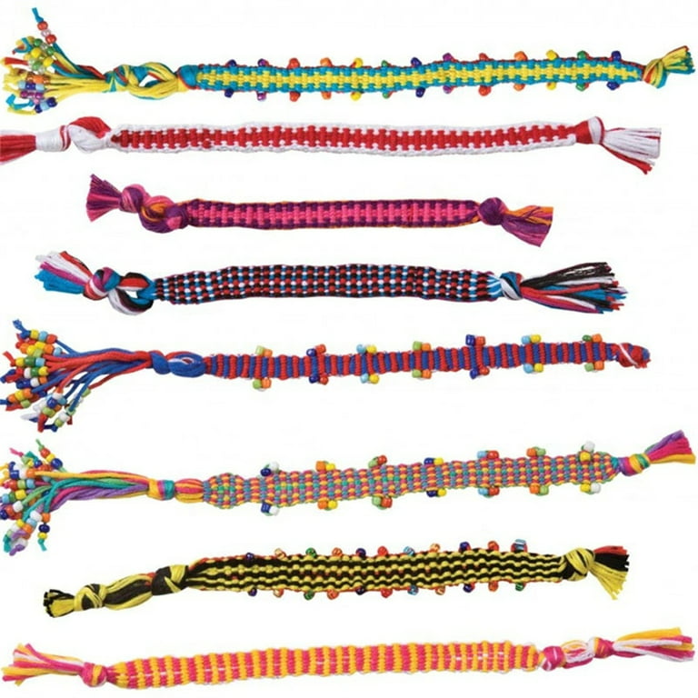 Friendship Bracelet Making Kit For Kids Gift,DIY Girls Beaded Braided Rope  Colorful Bracelet Making Set 
