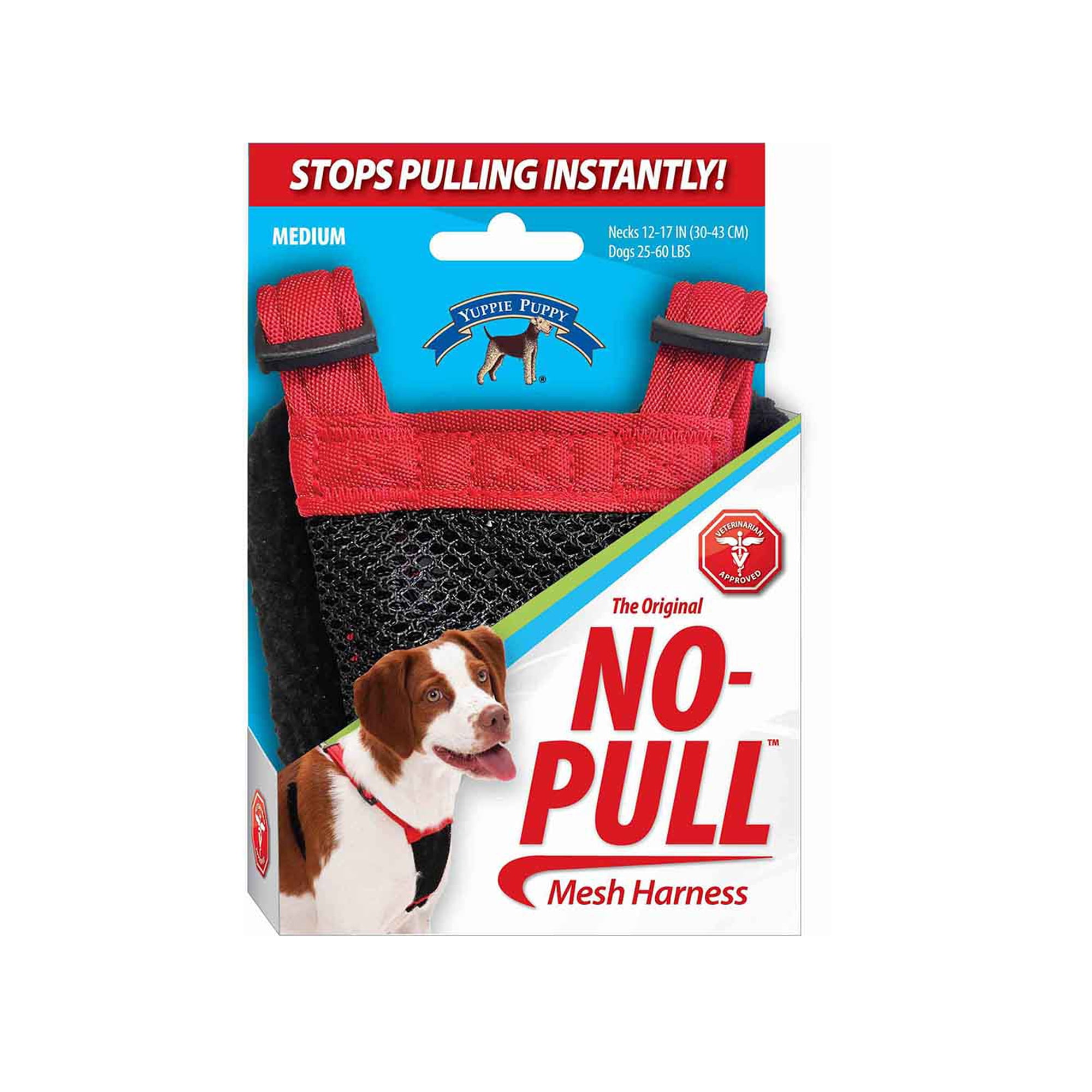 Yuppie Puppy Nylon Mesh Non-Pulling Dog Harness, Black, M (14" to 20" Chest Size)