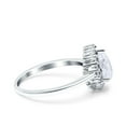 thumbnail image 2 of Simulated Cubic Zirconia Size-5 Teardrop Halo Art Deco Pear Wedding Engagement Ring 925 Sterling Silver, 2 of 7