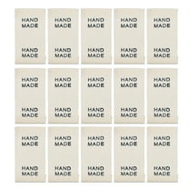 Uxcell 100pcs Handmade with Love Sewing Labels Embroidered Label Tags 1.18"L Sew on Clothing Garment Black