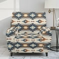 thumbnail image 2 of Renewold Western American Tribal Reclining Sofa Cover Universal Stretch Sofa Recliner Cover 4 Pieces Recliner Couch Slipcover Polyester Spandex Furniture Protector for Kids, Pets, Brown Blue, 2 of 8
