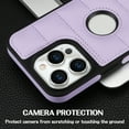 thumbnail image 4 of Logo Visible Compatible with iPhone 12 Pro Max Case, Elegant Vintage Vegan PU Leather Ultra Slim Business Shockproof Protective Anti-fall Thin Fit Phone Case Cover for iPhone 12 Pro Max, Lightpurple, 4 of 6