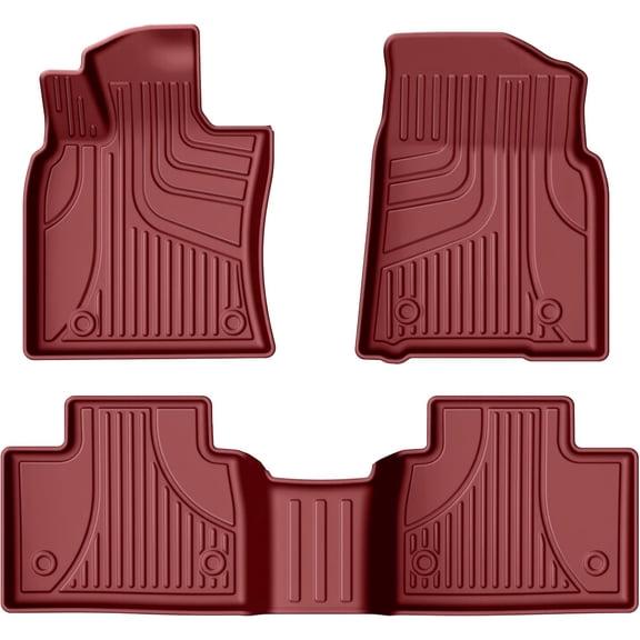 Red TPE Floor Mats for Toyota Camry 2025‑2026 (Include Hybrid Models), Custom Fit All‑Weather Car Floor Liners, Waterproof Anti‑Slip for 1st & 2nd Row