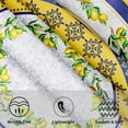 thumbnail image 3 of Lemon Tablecloth Round 60 Inch Summer Fruit Blue and Yellow Table Cloth Circular Table Cover Wipeable Reusable Polyester Tabletop for Dining Kitchen Holiday Decor, 3 of 7