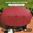 thumbnail image 4 of Gymax Outdoor 15' Double-Sided Patio Umbrella 48 Solar LED Lights Crank & Base Wine, 4 of 9