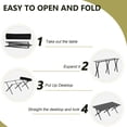 thumbnail image 3 of Alvantor Portable Roll-up Camping Table with Storage Bag, Black, 46 x 24 x 17 in, 3 of 12