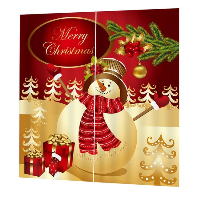 simhoa 2 Pcs Rideaux de Fenêtre à Thème de Noël pour 24