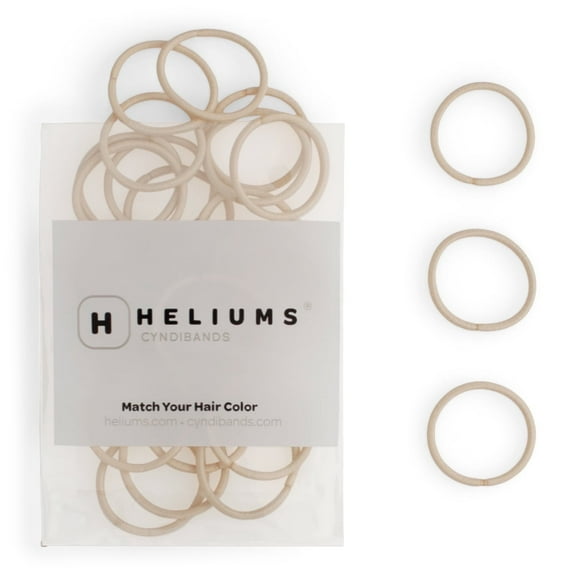Heliums Small Hair Ties - Beige Blonde - No Damage Mini 1 Inch Reusable 2mm Elastics for Thin Hair and Kids, Neutral Ponytail Holders - 48 Count