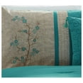 thumbnail image 6 of Noriko Luxury 7-Piece Teal Cherry Blossoms Floral Embroidery Bedding Comforter Set, California King, 6 of 8