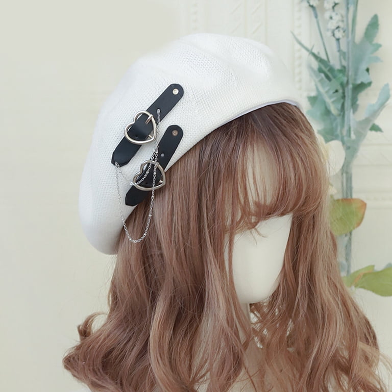 YUUZONE Sweet Cool Lolita Beret Girls Heart Buckle Beret Hat  display picture 1