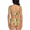 thumbnail image 3 of Kdxio Vintage Bird Print Women's 2 Piece High Waisted Wrap Spaghetti Strap Summer Swimsuit Bikini Set-X-Large, 3 of 7