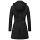 thumbnail image 2 of Chrisuno Chaqueta cortavientos con capucha clásica de gran tamaño para mujer, abrigo holgado, gabardina, talla grande, negro, XL, 2 of 5