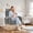 Raw wood legs, linene | dark gray, variant on Rocking Chair Nursery, Glider Rocking Chair with High Back & Side Pocket, Teddy Upholstered Glider Rocker with Padded Seat High Backrest for Living Room/Bedroom/Nursery