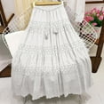 thumbnail image 4 of Byworldtasic Womens Skirts Women's High Waist A-Line Vintage Embroideried Lace Midi Skirt 2025 Vacation Casual Beach Boho Summer Skirts, 4 of 6