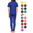 thumbnail image 3 of Stretch Is Comfort Girl's Short Sleeve Crew Neck and Leggings Set Royal Blue XX-Large, 3 of 3