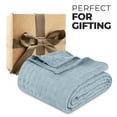 thumbnail image 3 of BNM Basketweave Cotton Blanket, Throw, Light Blue, 3 of 12