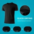 thumbnail image 4 of 2 Pack Men's Quick Dry Workout T-Shirts Short Sleeve Activewear Moisture Wikcing Gym Running Tee Shirts Breathable Tee Top, Black & Black, L, 4 of 8