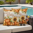 thumbnail image 4 of Thanksgiving Outdoor Waterproof Pillow Covers, Fall Pumpkins Autumn Sunflowers Rustic Decorative Square Throw Pillowcase Sofa Cushion Sham for Patio/Couch/Chair, 18"x18" 2 Pack, 4 of 8