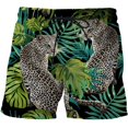 thumbnail image 1 of Pantalones cortos de playa 3D con estampado de leopardo de la selva para hombre, Shorts de Surf de secado rápido para verano, Shorts deportivos informales Fivean unisex, 1 of 2