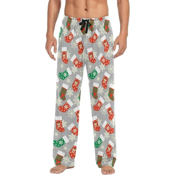 GZHJMY Christmas Stocking Men's Pajama Pants, Comfortable Lounge Pants with Drawstring Pockets Lounging Sleeping Pajama Bottoms