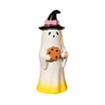 thumbnail image 2 of Gradient Resin Ghost Figurine Assorted Styles Freestanding Desktop Ornament With Bow Witch Hat Snack Detail For Halloween Shelf Office Indoor Seasonal Home Decor.B, 2 of 7