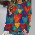 thumbnail image 2 of AUNVITO Women's Valentine's Day Sweatshirt Long Sleeve Round Neck Pullover with Heart Print Casual and Trendy Style, 2 of 5