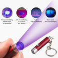 thumbnail image 3 of Soumake UV Flashlight Keychain Mini Battery Operated Portable Multifunctional Anti-fake Money Detection Metal Black Lamp Torch Key Ring Backpack Supplies, 3 of 8