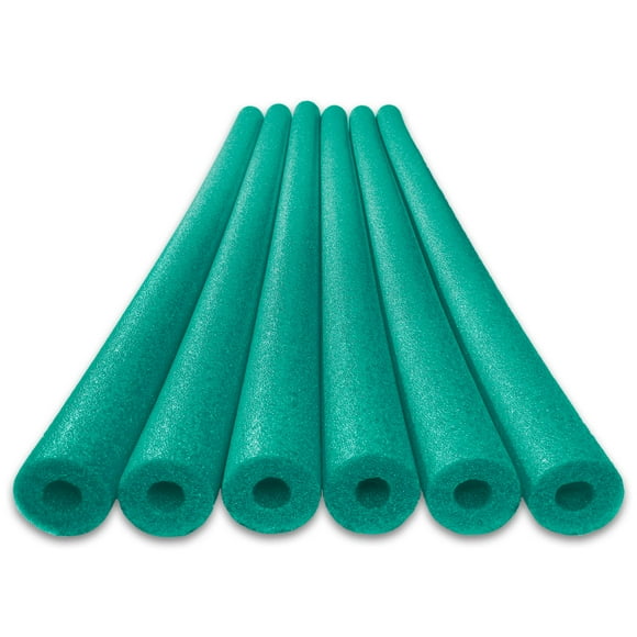 Oodles of Noodles Nouilles de Natation en Mousse Deluxe - Jouet Flexible Amusant en Soleil, Vert, Lot de 6, Longueur Standard, Flottabilité Améliorée, Fabriqué aux États-Unis, Sans Produits Chimiques Nocifs