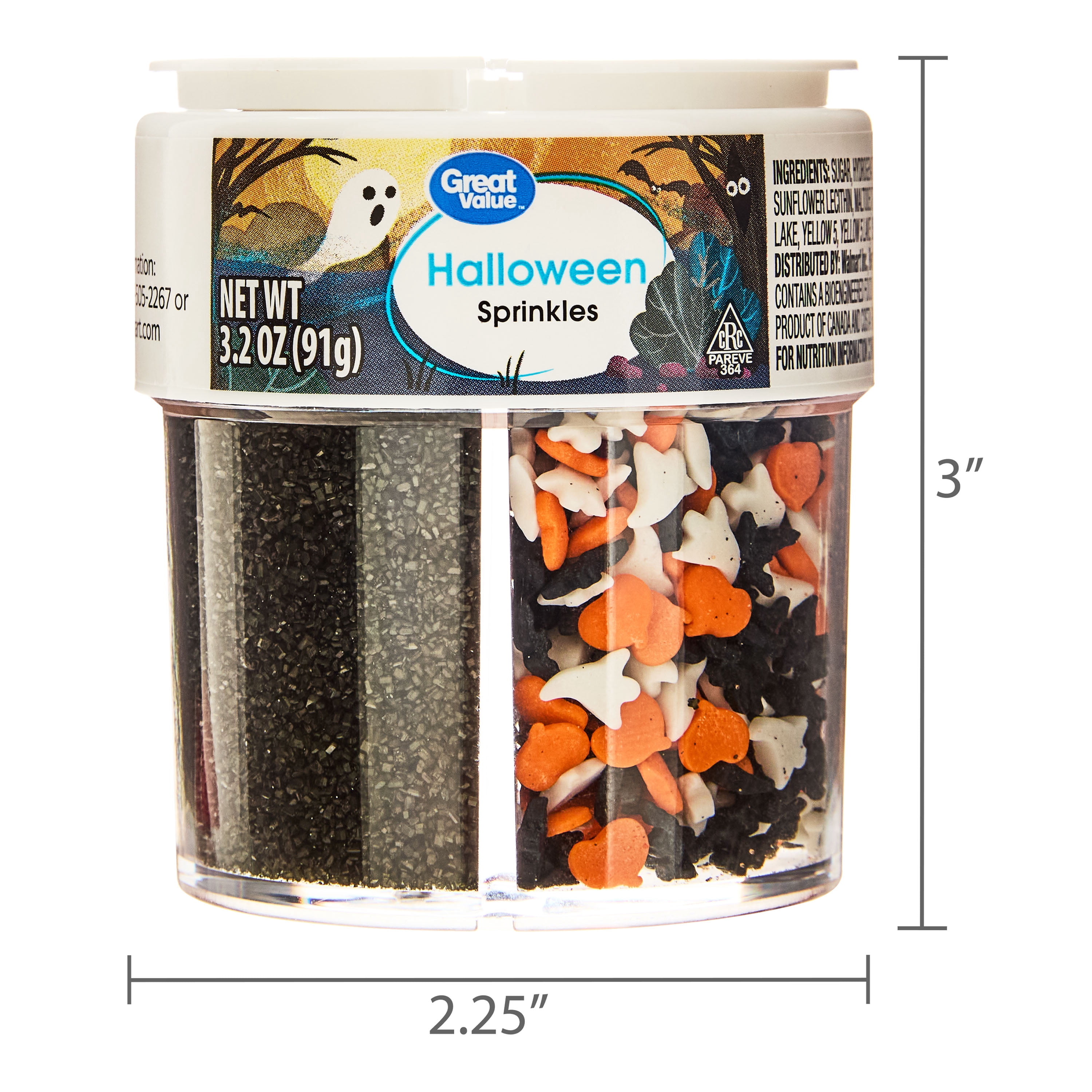 Great Value 4-Cell Halloween Sprinkle Mix, 3.2 oz