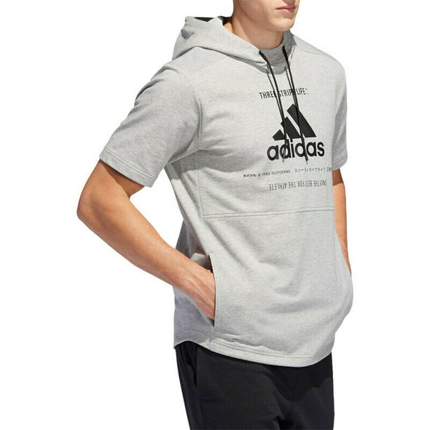 Fábula billetera bombilla Adidas Men's Post Game Short Sleeve Hoodie MGREYH DX1417 - Walmart.com