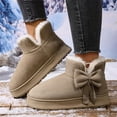 thumbnail image 4 of Busydd Winter Boots for Women Fashion Warm Solid Color Fleece Womens Snow Boots Comfy Round Toe Slip on Womens Booties 9, 4 of 8