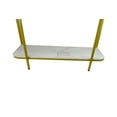 thumbnail image 6 of 27" Gold Metal and White Marble Console Table, 6 of 6