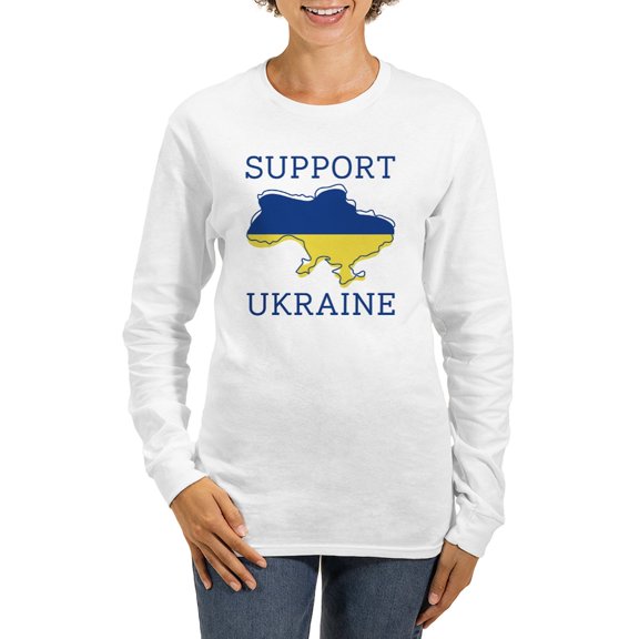 CafePress - Support Ukraine Women's Long Sleeve T Shirt - Women's Long Sleeve Graphic Casual T-Shirt