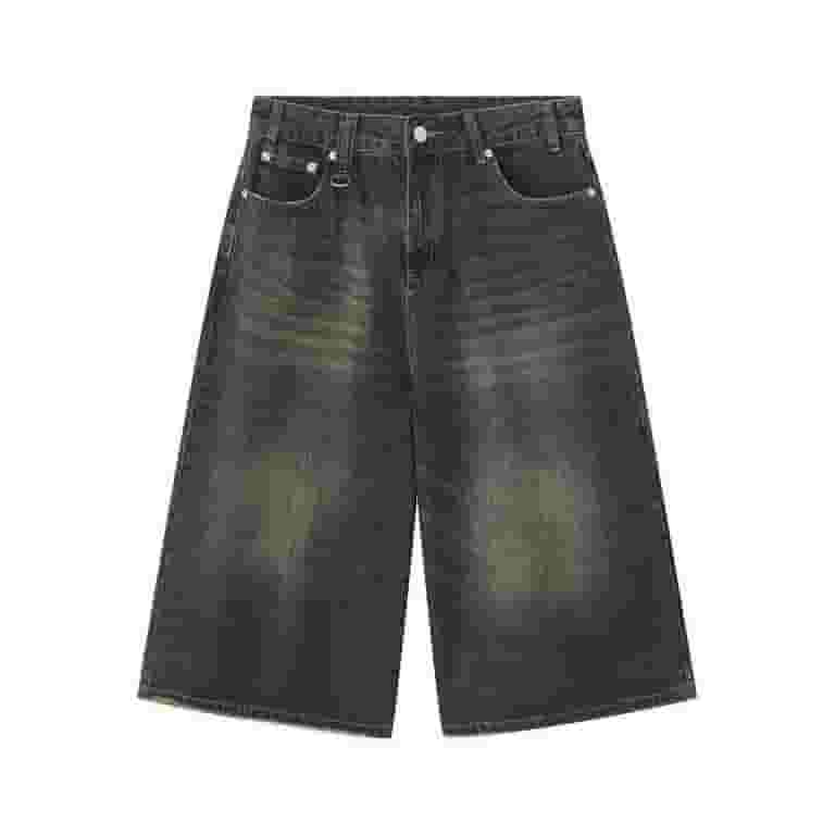 QIUTIAN Korean Style Vintage Men's Jorts Jeans Streetwear QIUTIAN Korean Style Vintage Men's Jorts Jeans Streetwear